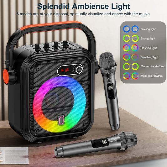 FanFun Party Speaker, Stereo Sound Deep Bass Bluetooth Speaker, Portable Speaker with RGB Light