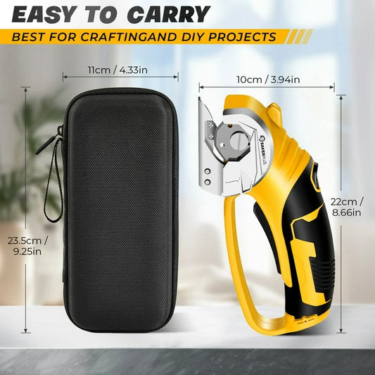 Saker 4V Max Cordless Electric Scissors, Lightweight, Rechargeable Scissors with Safety Lock, LED Light, 220RPM Cutting Speed for Cardboard, Fabric, Leather, Plastic More