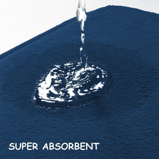 XIECUVA Memory Foam Bathroom Rugs, Non-Slip Bath Rugs, Machine Washable Bathroom mats, Super Absorbent Velvet Bath Mats,Easier to Dry for Bathroom Floor Rugs (17"×24", Dark Grey)