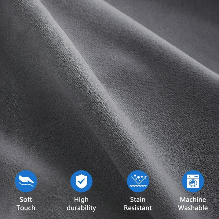 edx Bean Bag Sofa Chair 3Ft, Removable and Washable Matte Velvet Fabric Cover, Memory Foam Filling for Adults for Home, Dark Grey