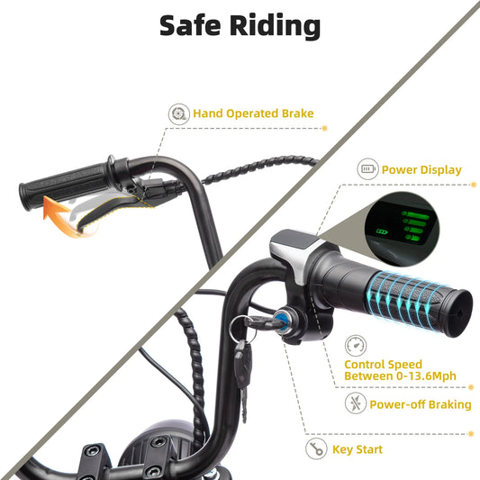 24V Kids Electric Dirt Bike, 250W Powered Ride on Motorcycle Toy with Speed up to 13.6MPH, Kids Motorized Dirt Bike with PU Seat, Motorcycle for Kids Boys Girls Ages 8-14, Hand Operated Brake, Red