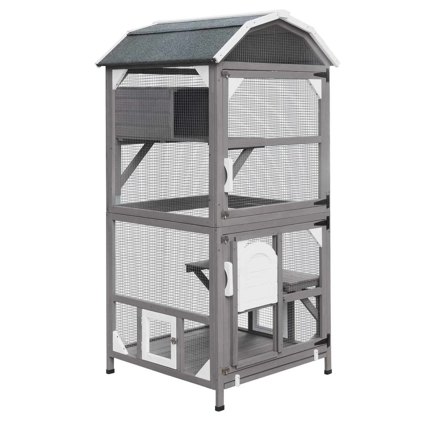 PETSCOSSET Cat House Outdoor Cat Enclosure Catio with Platforms