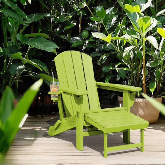 Hyleory 3-Level Adjustable Patio Accent Chair with Retractable Ottoman, Cup & Phone Holders