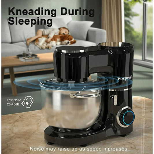 Electric Stand Mixer, 7.4 QT Stand Mixer for Kitchen, 6-Speed Tilt-Head Food Mixer, Kitchen Electric Standing Mixer with Dough Hook Wire Whip Beater, Professional Cake Mixer Machine, Silver, A5001