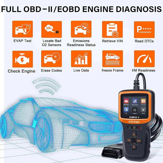 Belatt OBD2 Scanner Color Screen & Live Data, Check Engine Code Reader with Reset, Plug & Play, Voltage/EVAP/O2 Tests, Diagnostic Tool for 1996+ Cars