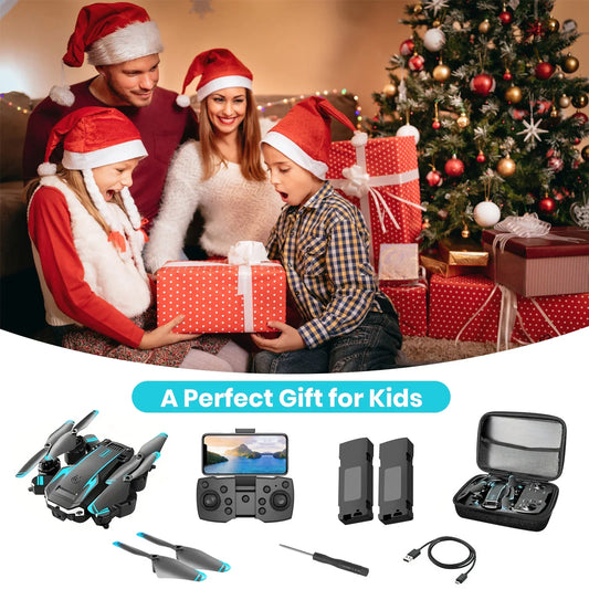 BeePrincess 4K HD Camera Drone for Beginners and Kids, Foldable Quadcopter with FPV, Gesture Control, Carrying Case, One-Key Take Off/Land, 360° Flip, Waypoint Fly