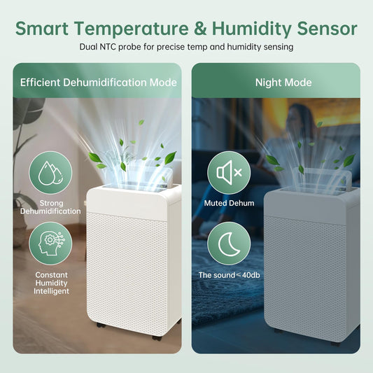 PhiloDeco 4500 Sq. Ft 70 Pints Dehumidifier for Basement and Home, Bathroom, Bedroom, Equipped With Drainage Hose, Automatic Defrosting, 24-Hour Timer Function