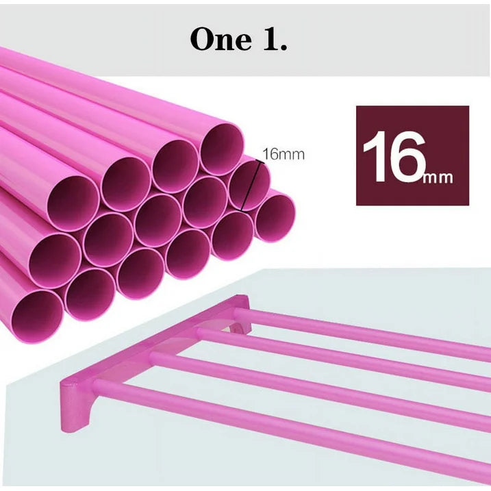 Clothes Rack on Wheels, Stainless Steel Rolling Garment Rack with with 2-Tier Storage Shelves and 2 Coat Hooks for Shoes, Clothing, Portable Garment Laundry Rack for Home Office