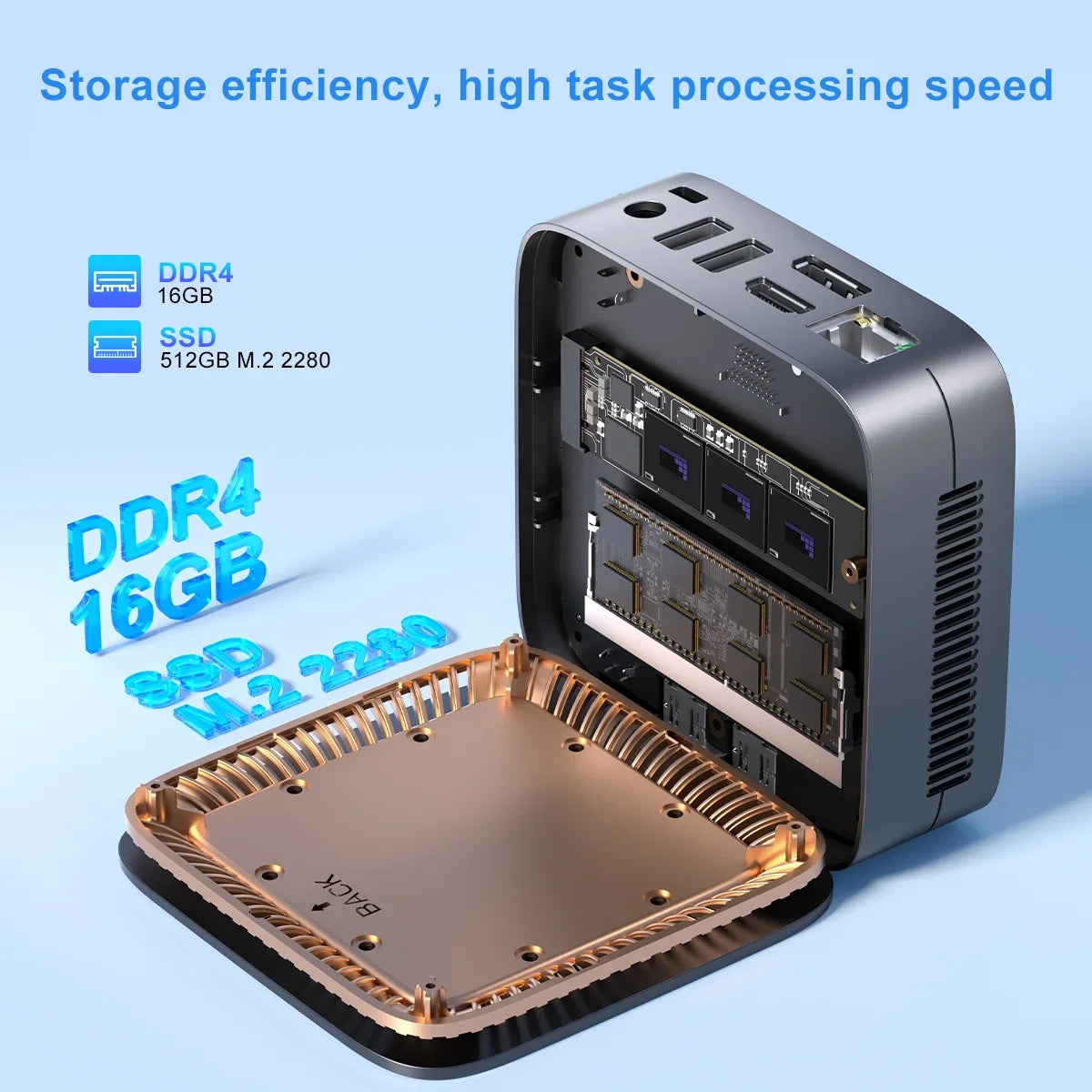 NIPOGI Mini PC intel 12th Gen N150 Processor, Mini Desktop Computers 16GB DDR4 512GB SSD Support 4K Display Win11 Pro