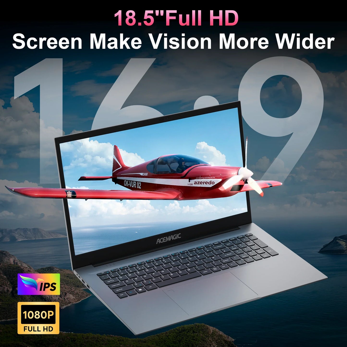 NIPOGI AX18 18.5 in FHD Laptop Intel Alder Lake N150 16GB DDR4 512GB SSD with Windows 11 Pro