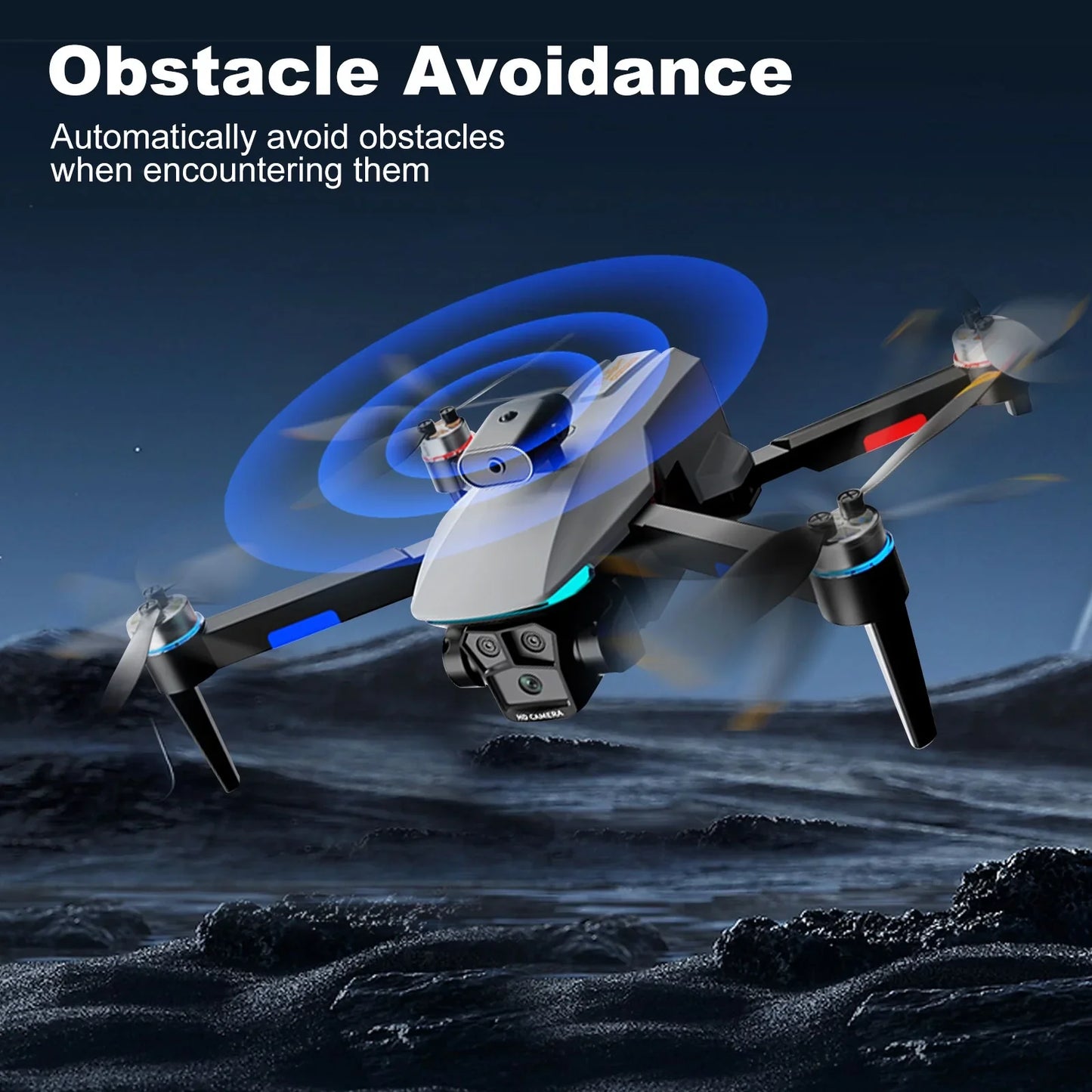 BeePrincess 1080P HD Drone with Screen Controller, Brushless Motor, Obstacle Avoidance, Gesture Control, Optical Flow, One-Key Return, 2 Batteries – Ideal for Beginners, Adults & Kids (Gray)