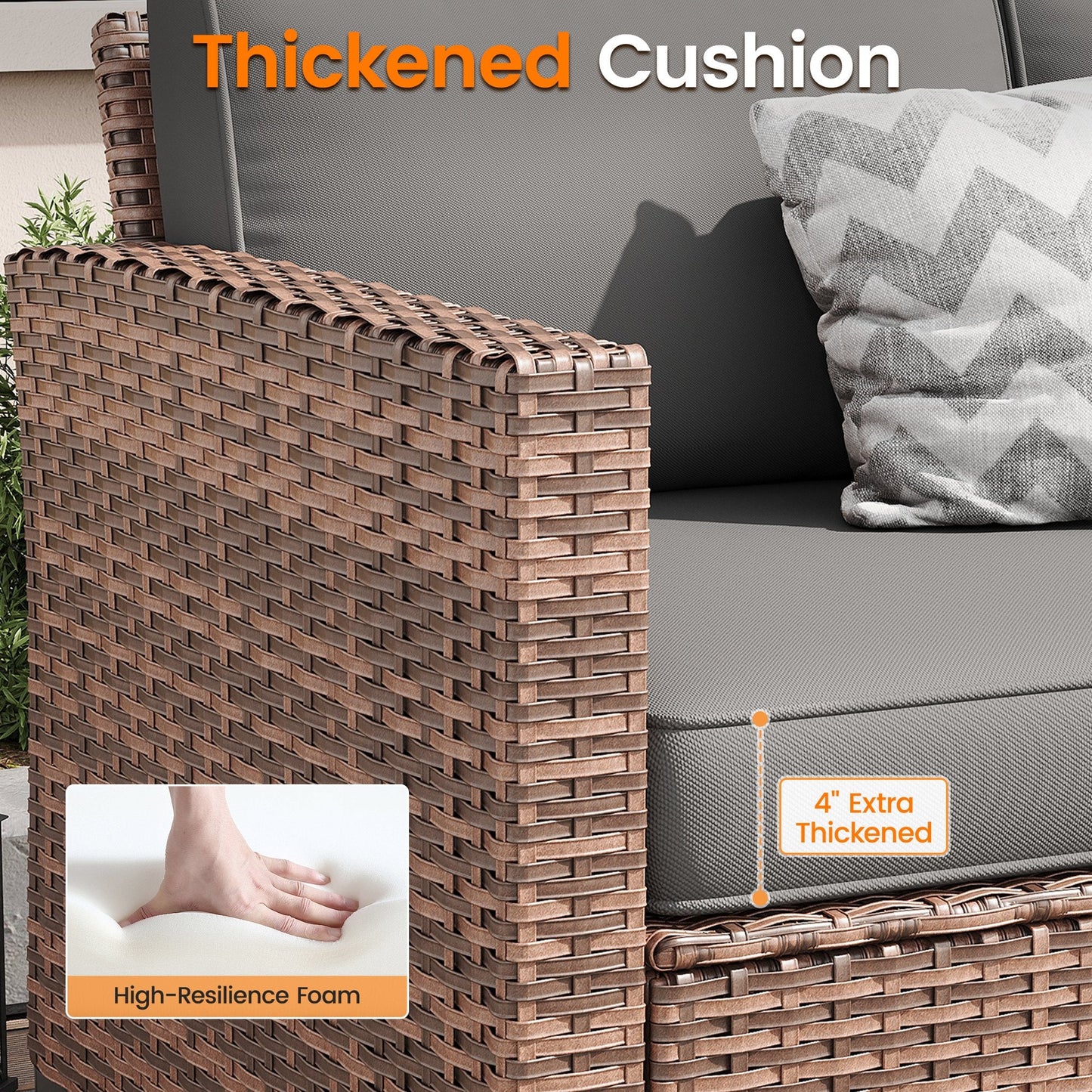 UDPATIO Patio Furniture Set, 7 Pieces Outdoor Furniture Sets with Rocking Swivel Chairs, Wicker Rattan Outdoor Conversation Set with Storage Table and Waterproof Covers for Backyard, Deck, Porch