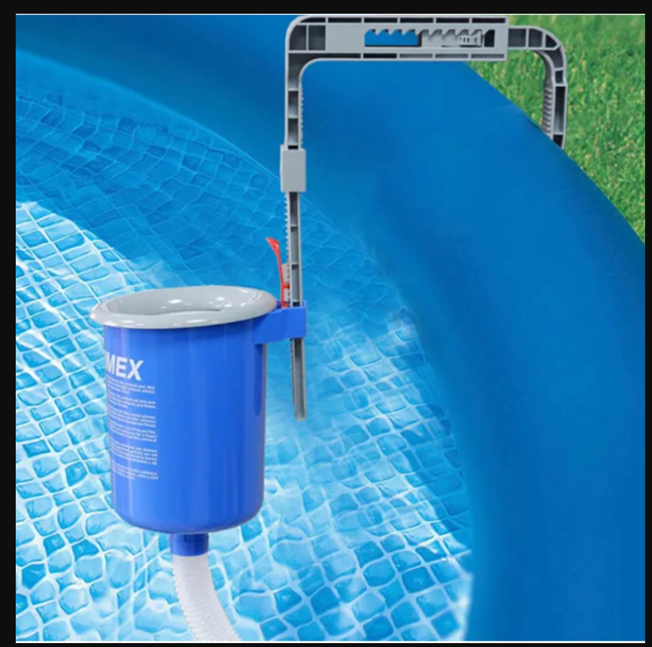 KGC Automatic Above Ground Pool Surface Skimmer 2 Ways Wall Mount for Attach to Inflatable Collars, Tubular & Metal Frame Pool Structures, Skim Debris Pool Maintenance Cleaner