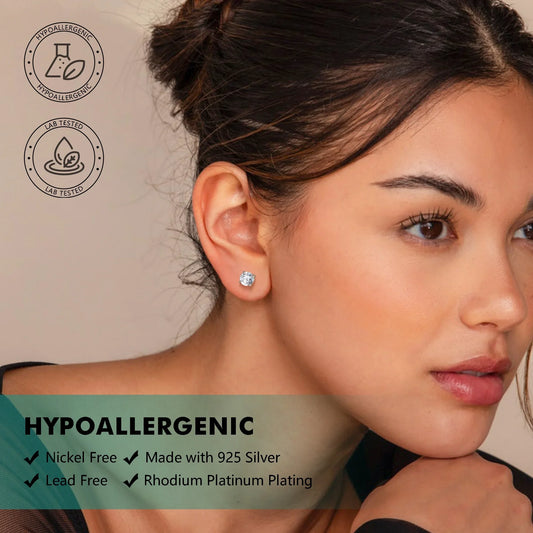 Beautlace GRA Certified Muticolored Moissanite Stud Earrings,1 Carat D VVS1 Simulated Diamond Sterling Silver Screw Back Earrings Jewelry Birthday Christmas Birthday Mother's Day Gifts for Women Mom