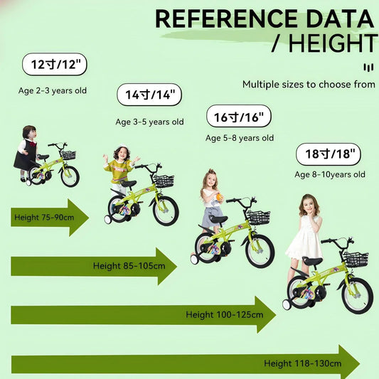 16 Inch Kids Bike for Ages 4-7 Years Old Boys Girls, Sporty Style Kid's Bikes with Training Wheels & Basket, Adjustable Saddle - Children Bicycle for Kids and Toddler (Green)