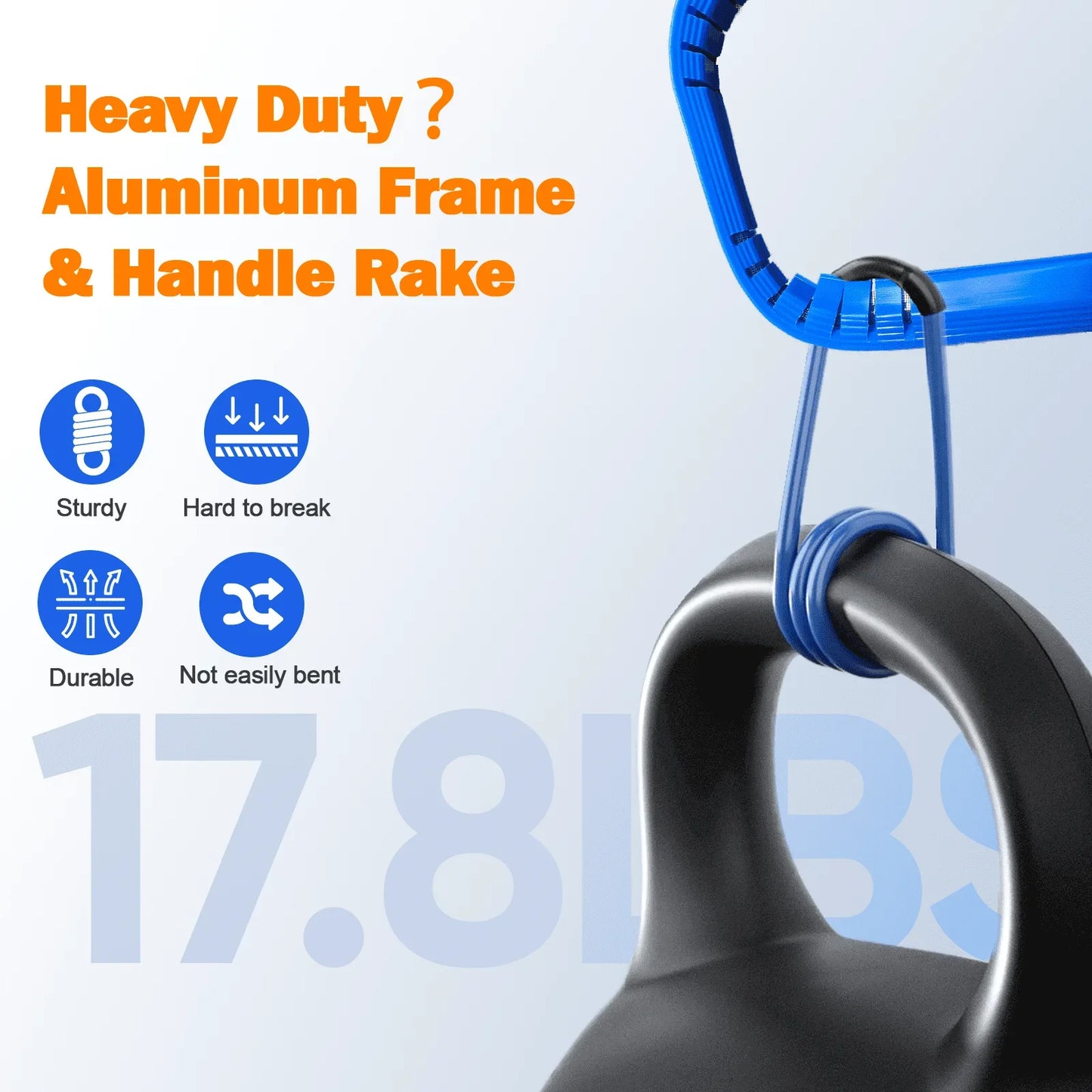 Self-Repair Pool Skimmer Net 17.6" with Heavy Duty Aluminum Frame, Large Deep Fine Mesh for Cleaning Leaf Debris
