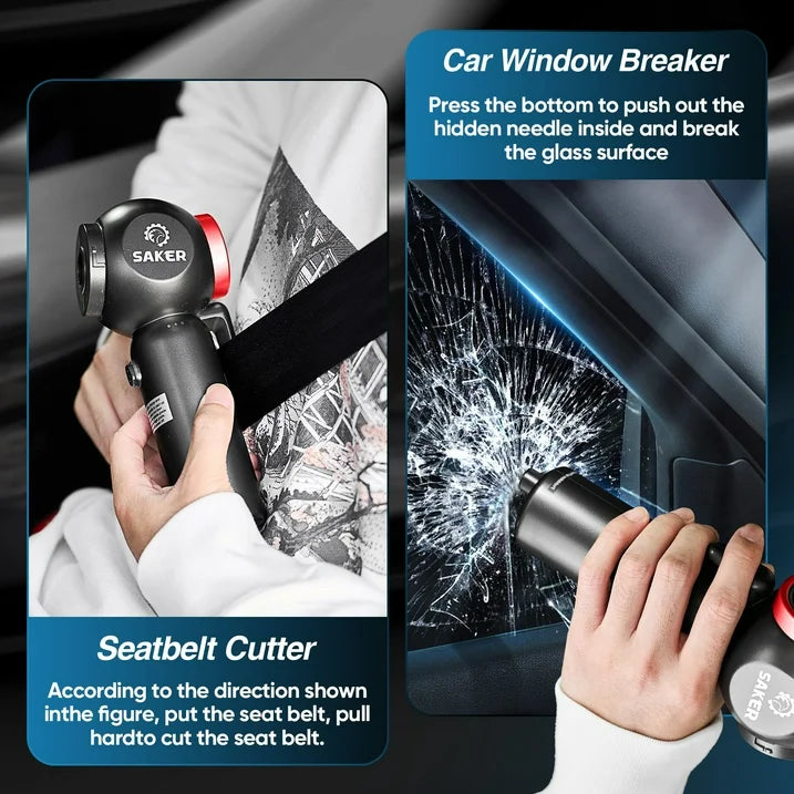 Saker Cordless Handheld Vacuum, 6 in 1 Multifunctional Vacuum with 120W/20000PA Brushless Motor, Window Breaker Seatbelt Cutter for Car, Home, Office