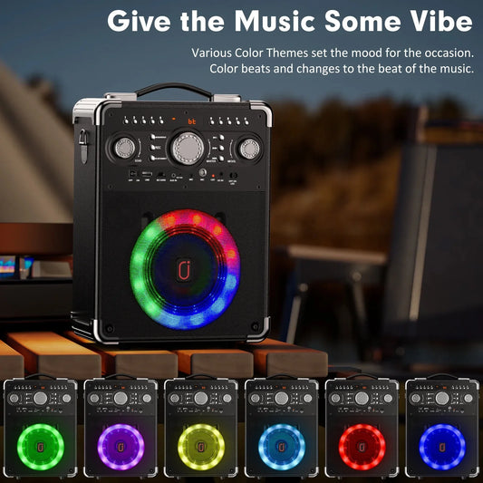 FanFun Karaoke Machine with 3 Wireless Karaoke Microphones, Bluetooth Speaker with DJ Light, Karaoke Speaker with Remote Control, Home Singing Karaoke System for Party, Powerful Stereo Deep Bas