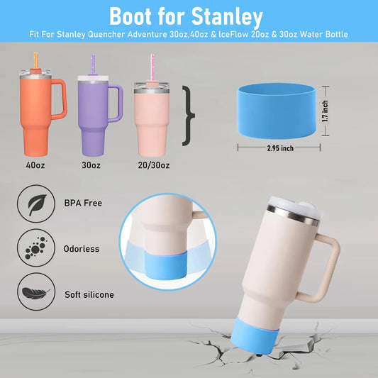 CHIKIXSON Cup Accessories Set Compatible with Stanley Cup Tumbler 40oz 30oz, Cup not included, Blue