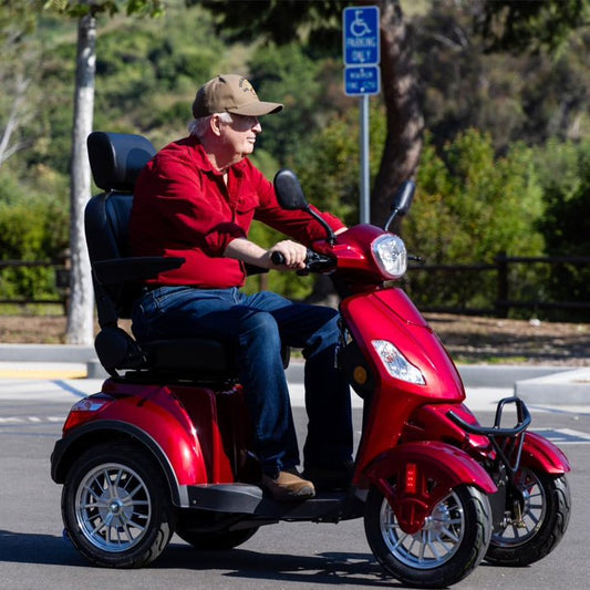 Super Large Electric 4 Wheel Mobility Scooters, Heavy Duty 800W Wheelchair Device, 500 LBS Capacity for Seniors Adults, Speed Adjust, Remote Key, Receive Ready to Ride.(Red)