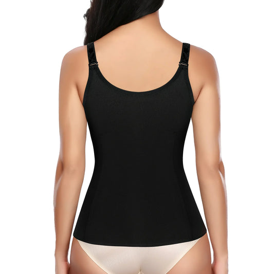 MANIFIQUE Waist Trainer for Women Corset Tops Tummy Control Shapewear Sport Girdle Workout Black Vest