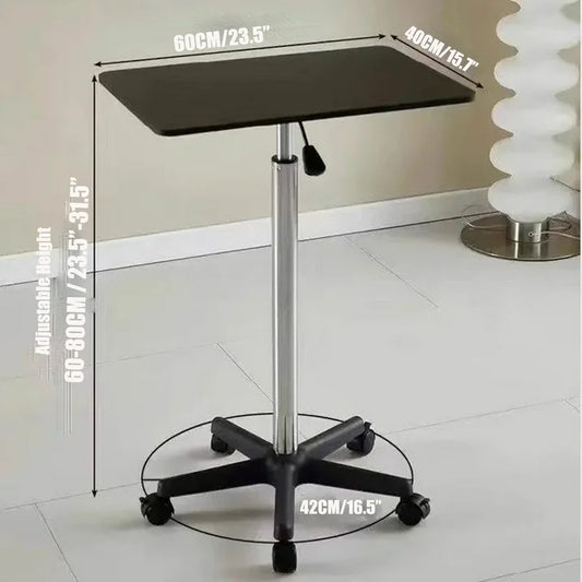 Susuzi Lap Desks with Lockable Wheels, Height AdjustablePortable Rolling Desk Table for for Small Spaces Bed Home Office