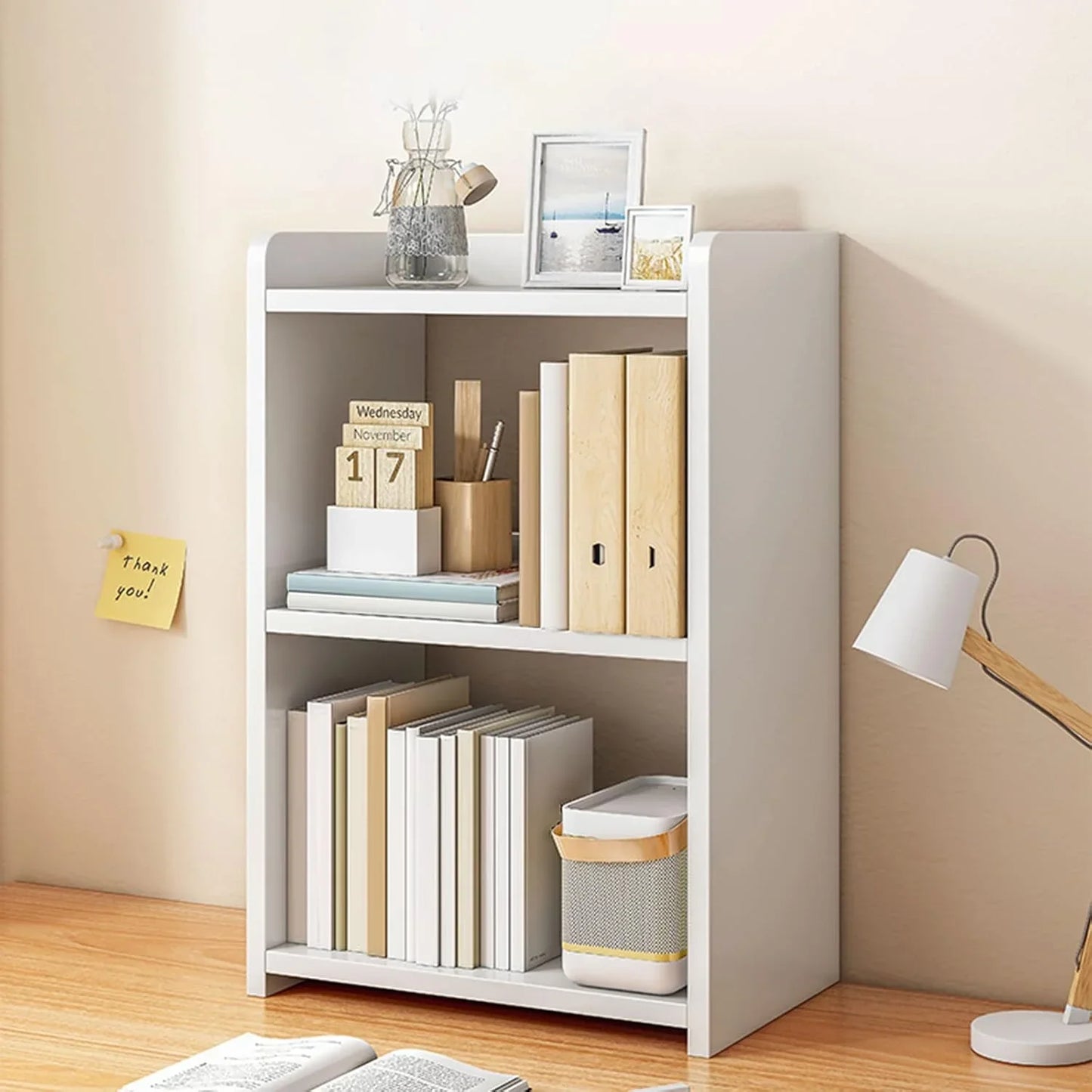 Bookshelf 3 Tier Cube Bookshelf,Open Shelf Bookcase,Small Space Saving Book (White)