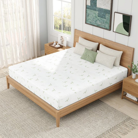 HSUNNS 10 inch Full Mattress, Memory Foam Mattress in a Box, Green Tea Cooling Gel, Medium Support & Pressure Relief, Washable Cover and Non-Slip Bottom, CertiPUR-US Certified, White