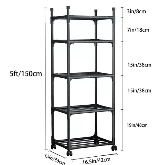 SUSUZI 5 Tier Storage Rack Shelf, Standing Storage Shelving Units for Kitchen Laundry Pantry