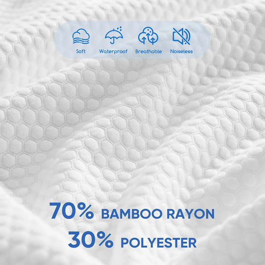 edx Full Size Waterproof Mattress Protector, Premium Terry Mattress Cover 200 GSM, Breathable, Machine Washable, Elastic Elastic Opening, White, 54 "x75"