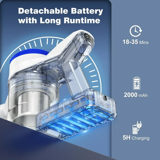 CareVac Cordless Stick Vacuum Cleaner Lightweight Upright for Carpet Hard Floor Pet Hair