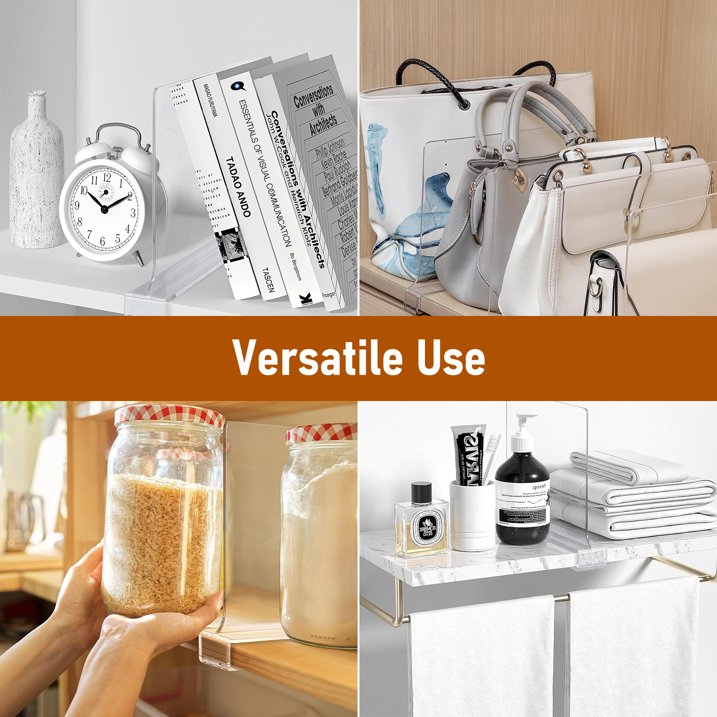 Acrylic Shelf Dividers for Closet Organization 8PCS Closet Shelf Divider for Shelves Shelf Organizer for Closet Clear