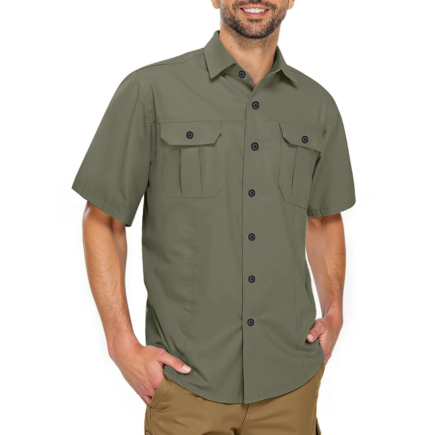 GENTS BLISS Short Sleeve Men Shirts Hiking Button Down Shirts for Men Quick Dry Fishing Men Shirts with Pocket