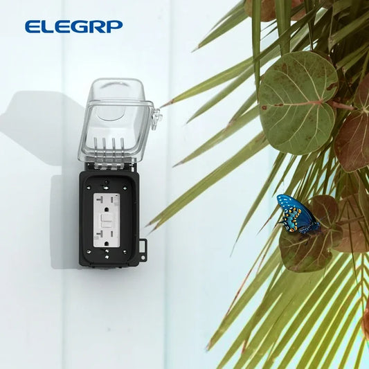 Weatherproof In-Use Cover with 20Amp TR/WR Self Test GFCI and Metal Junction Box Kit