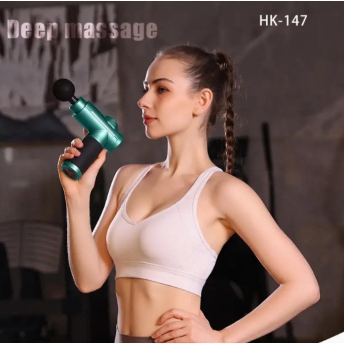 Handheld Percussion Massage Gun, USB Rechargeable, 32 Speed Levels, Portable Handheld Massage Device for Deep Tissue Relief, (Black)