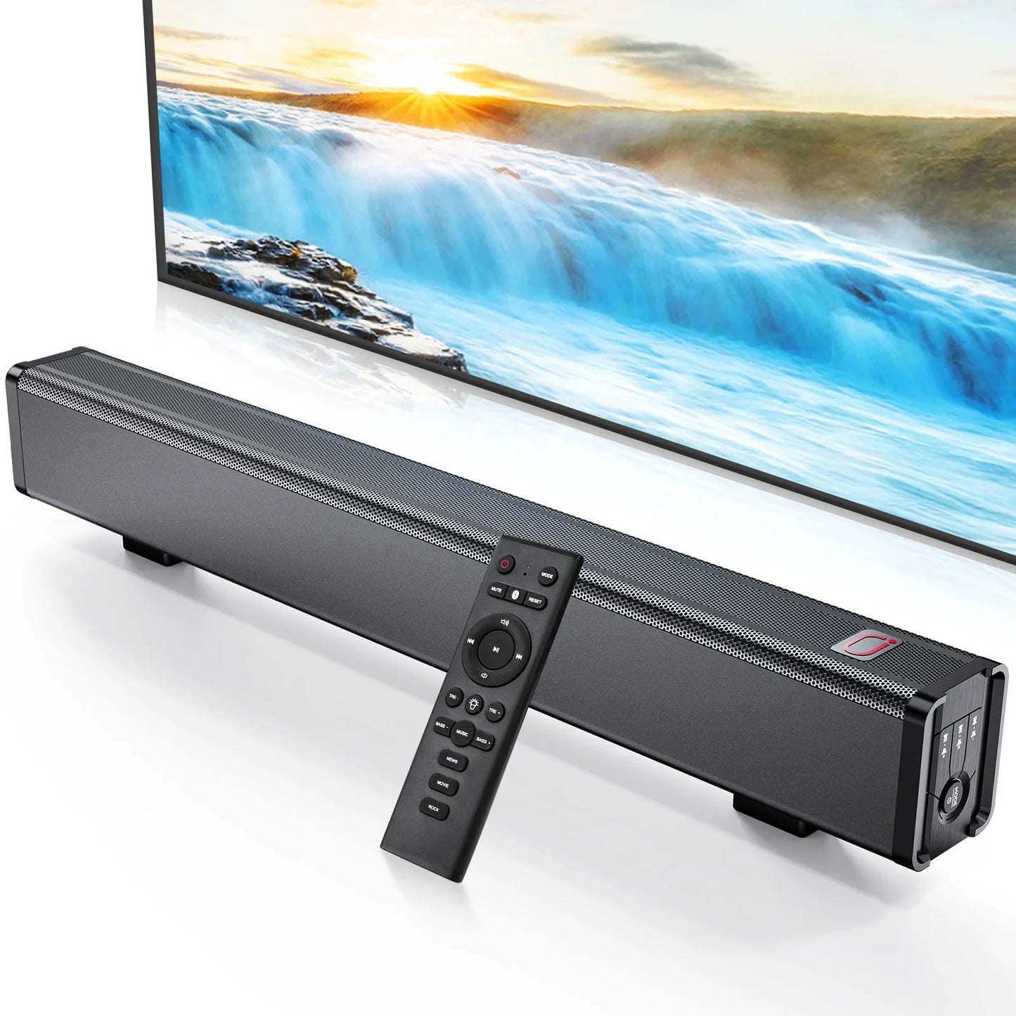 FanFun Soundar for TV, 2.0 Channel TV Sound Bar with Bluetooth and HDMI-ARC Connectivity, Soundbar with Bass Reflex Speaker