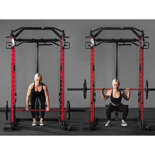 ER KANG Power Cage, 1500LBS Power Rack with Cable Crossover System, Multi-Function Workout Cage, Squat Rack Home Gym