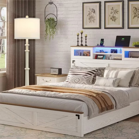 GTCLIGHTING Floor Lamps for Living Room,3-Way Dimmable Standing Lamps with White Linen Shade,60" Vintage Tall Pole Light for Reading, Bedroom