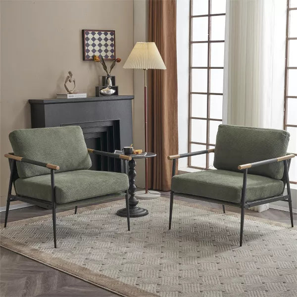 Dexmalle Mid-century Accent Chair Armchair with Metal Frame