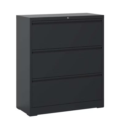 Yukimo Lateral File Cabinet with Lock, 40"H Lockable Metal Filing Cabinet, Heavy Duty Steel File Cabinet, White