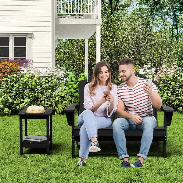 Hyleory 2-Seater Adirondack Chair , Soft Double Chair, Foldable Balcony Cloud Chair, Weather Resistant