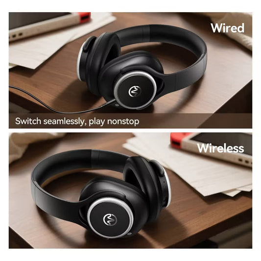 VEATOOL Hybrid Active Noise Cancelling Headphones,Wireless Over Ear Bluetooth Headphones, 60H Playtime,Foldable Design BT 6.0,Hi-Res Audio, Deep Bass