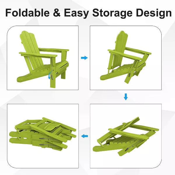Hyleory HDPE Outdoor Patio Chair, Folding Adirondack Chair for All Seasons