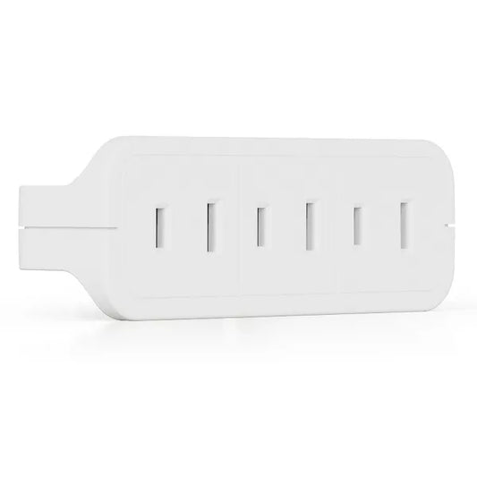 ELEGRP 3 Outlet Tap Polarized Swivel Wall Outlet Extender, 180 Degree Electrical Plug Adapter, 2-Prong to 2-prong Adapter Converters, White 3PC