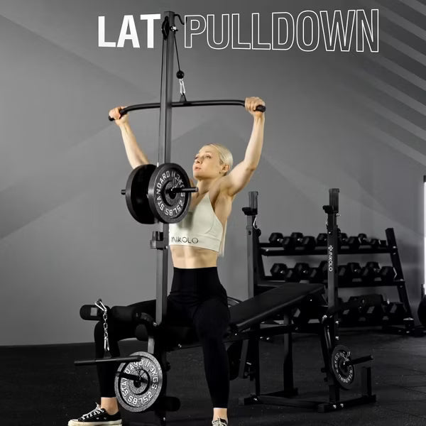 8 in 1 Olympic Weight Bench Set with Leg Extension and Leg Curl, Bench Press Set with Preacher Curl Pad and Chest Fly