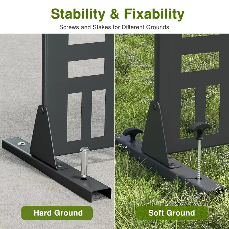 PexFix Outdoor Metal Privacy Screen Garden Fence in Streets Pattern