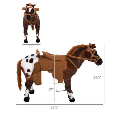 Sound-Making Ride On Horse for Toddlers 3-5, with Neighing and Galloping Sound, Stuffed Animal Horse Toy for Kids with Padding, Soft Feel