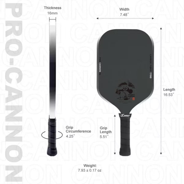 Luzz Pickleball Paddle Cannon T700 Carbon Thermoformed Paddle – High-Spin, Power-Driven Performance
