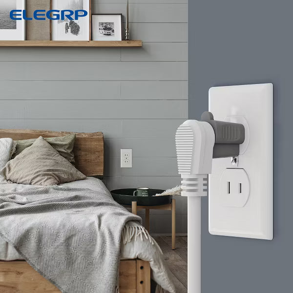 ELEGRP 2 Prong to 3 Prong Outlet Plug Adapter, Three Prong to Two Prong Adapter Converters for Wall Outlets Plugs, ETL Listed, 10 Pack, Gray