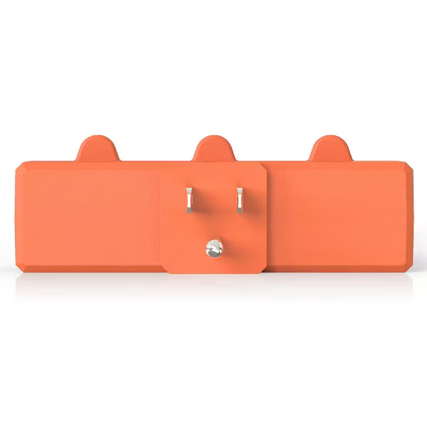 ELEGRP Triple Outlet Extender, Heavy Duty 3 Prong Grounded Wall Tab, 3 Outlet Extender Adapter Plug, ETL Listed, Orange(3 pack)